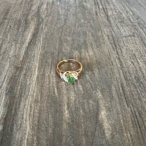 Jade & Rhinestone Ring
